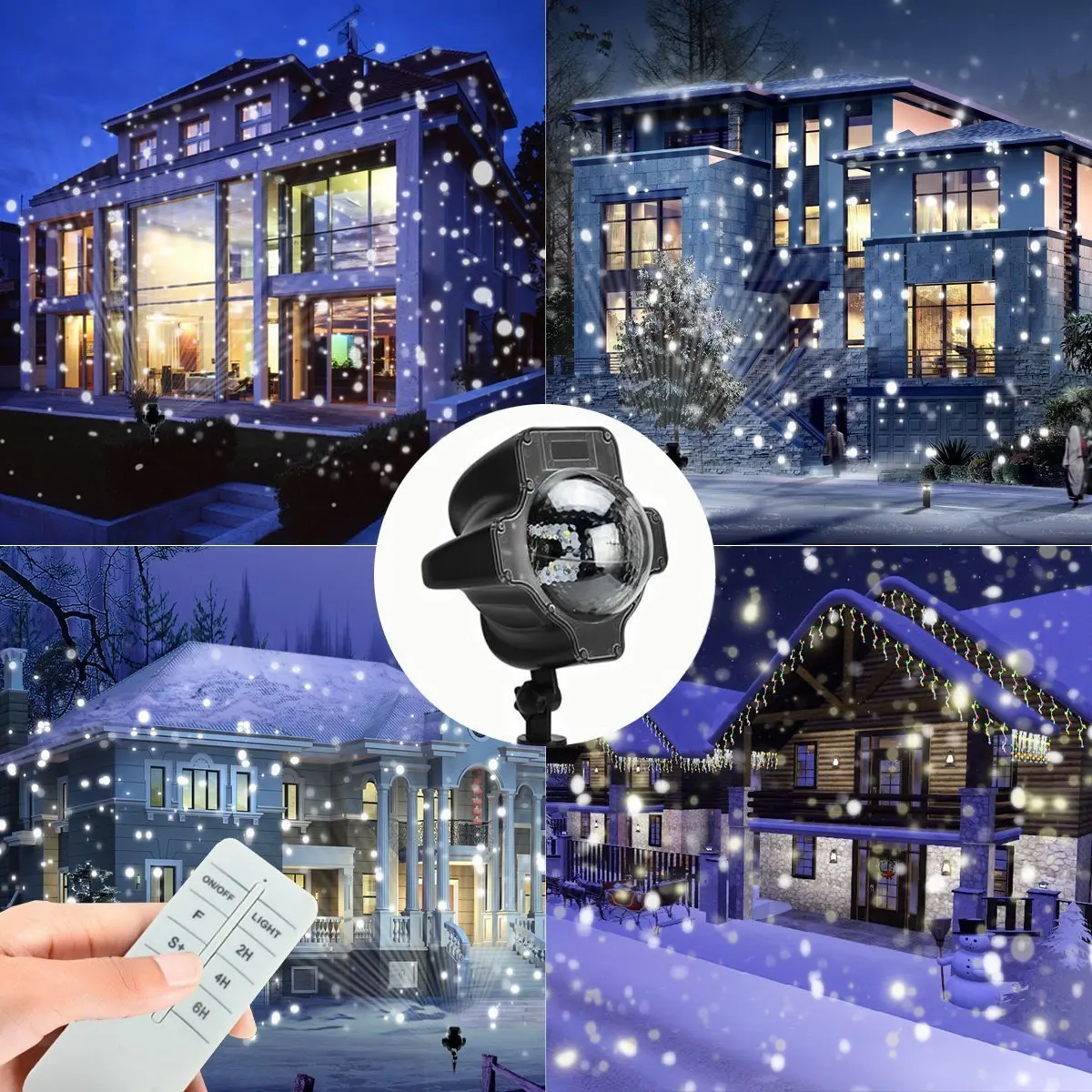 Мини светодиодный прожектор с эффектом снегопада IP65 движущийся Снег Открытый сад лазерный проектор светильник рождественский снежинка Декор лампа с контроллером
