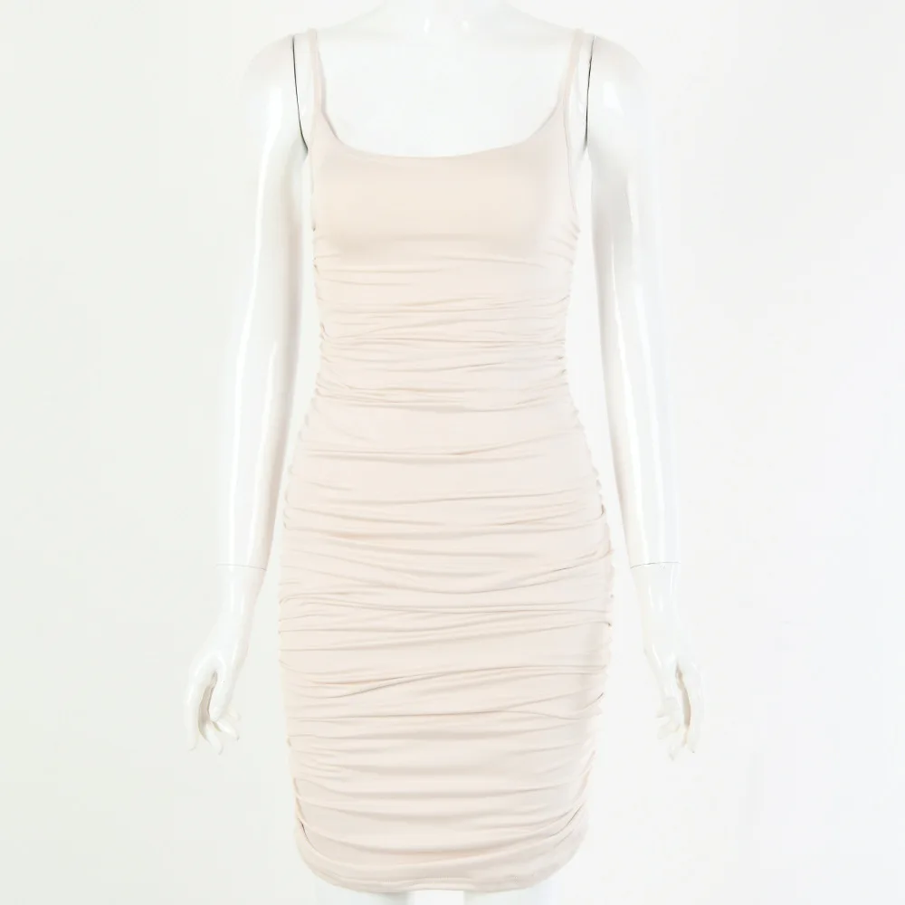 

BacklakeGirls 2021 Lace Up Backless Ruched Dress Elegant Vintage Sleeveless Short Cocktail Dress Women Sexy Party Dresses Summer