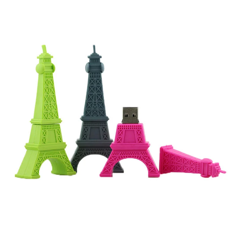 Полный Ёмкость USB флэш-накопитель с рисунком Эйфелевой башни и Статуя Свободы