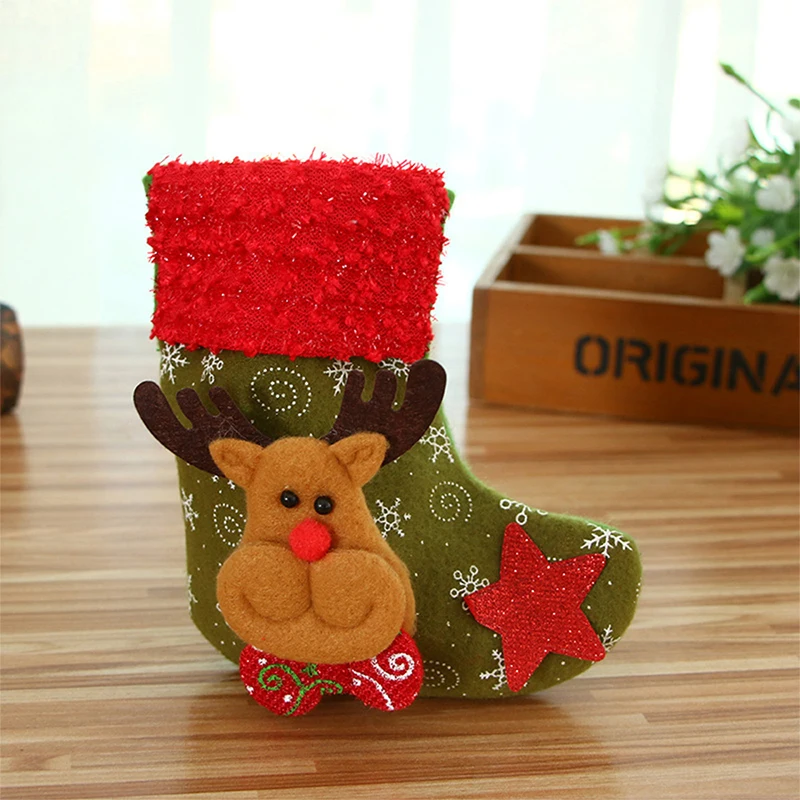 1PC G Новые рождественские чулки носки Санта Клауса подарок Рождественская елка украшения Висячие украшения держатели для подарков дети конфеты мешок - Цвет: 1PC G