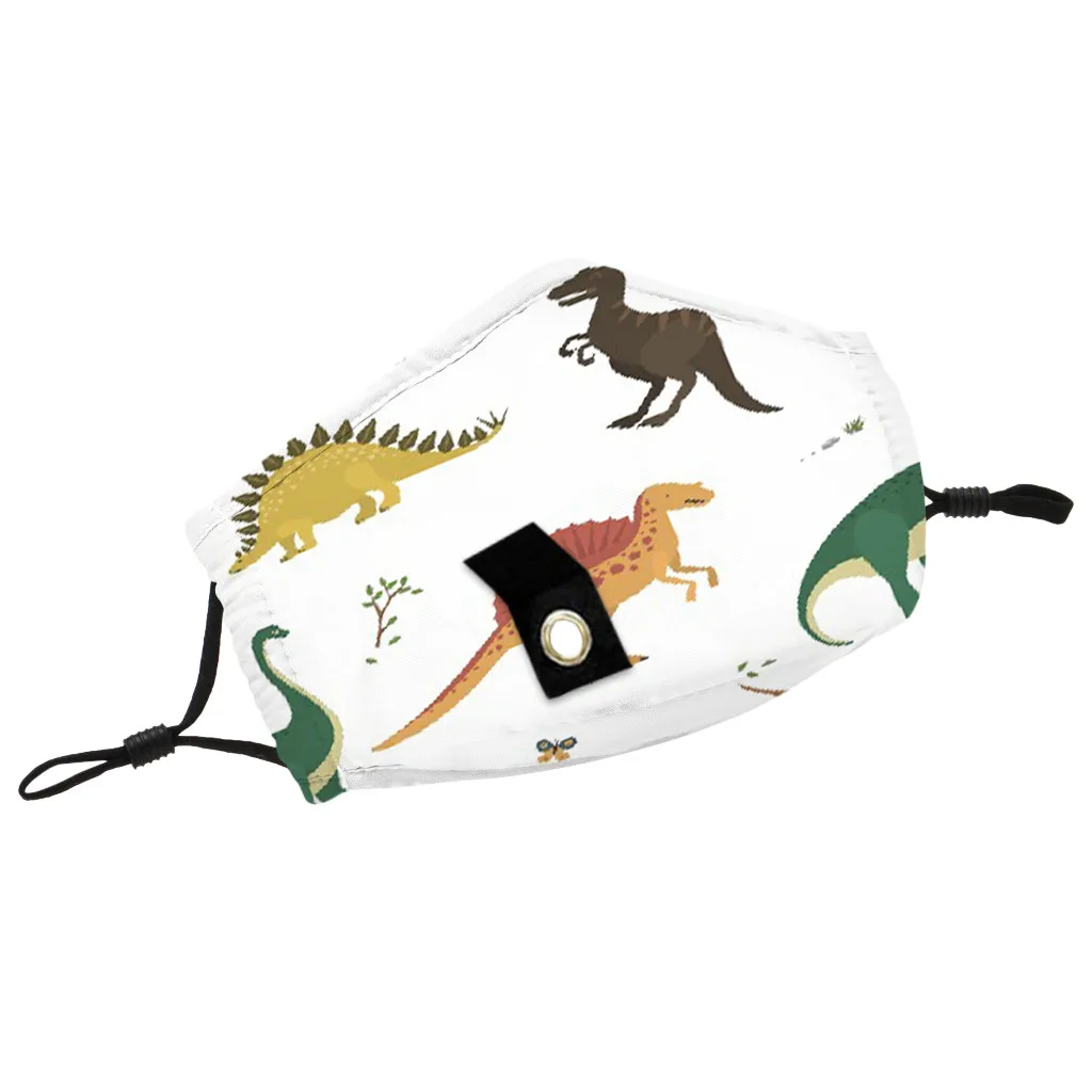 Детская мультяшная Защитная хлопковая маска для лица питьевая с отверстием