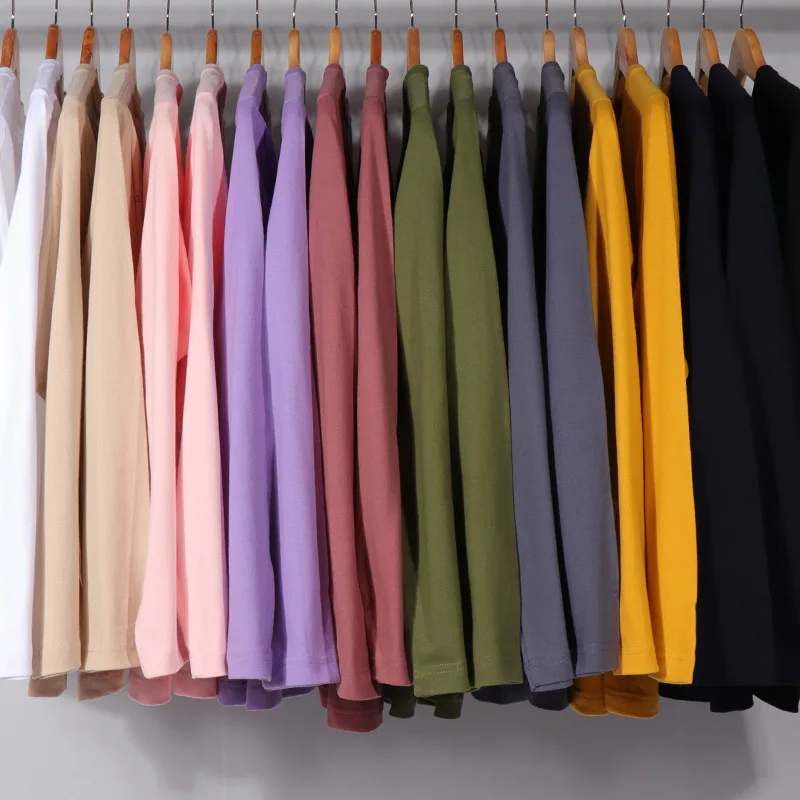 

Высокое качество 230 г, тяжелая, толстая и непроницаемая Однотонная рубашка из чистого хлопка с длинными рукавами, Однотонная футболка для му...
