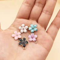 10pcs kawaii cherry blossoms charms for diy jewelry making earring necklace keychian pendants women girls bracelets bangles