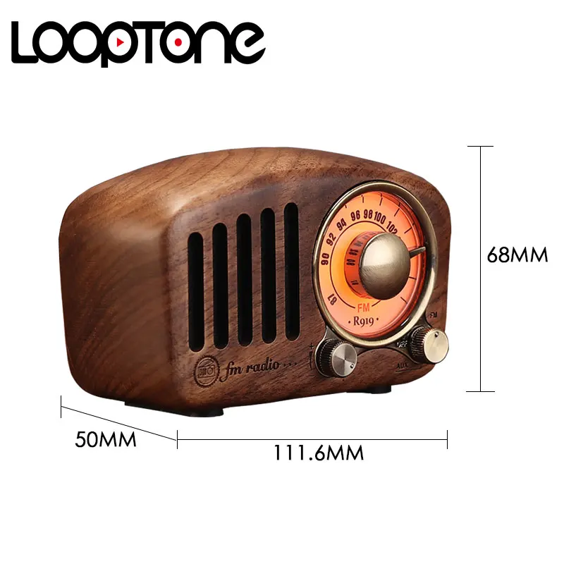 Портативные Bluetooth 5 0 колонки с FM-радио винтажные деревянные стерео ручной работы
