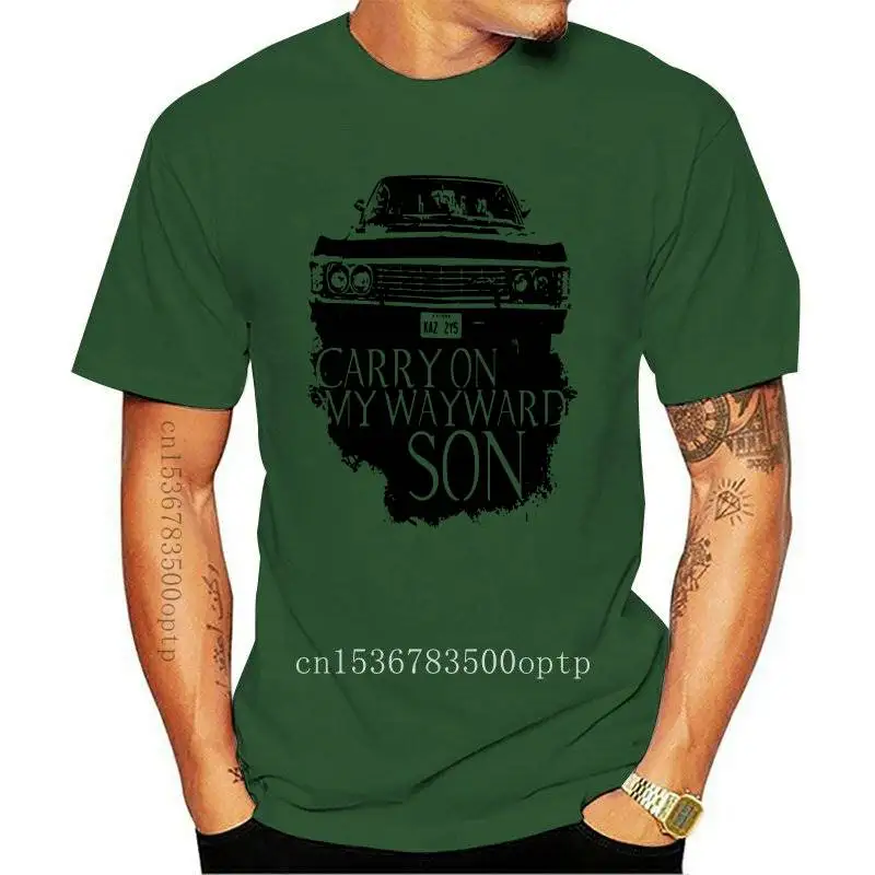 

New Supernatural T-shirt Dean Sam Winchester Shevy Impala White Tee Shirt cotton tshirt men summer brand tee-shirt male t-shirt