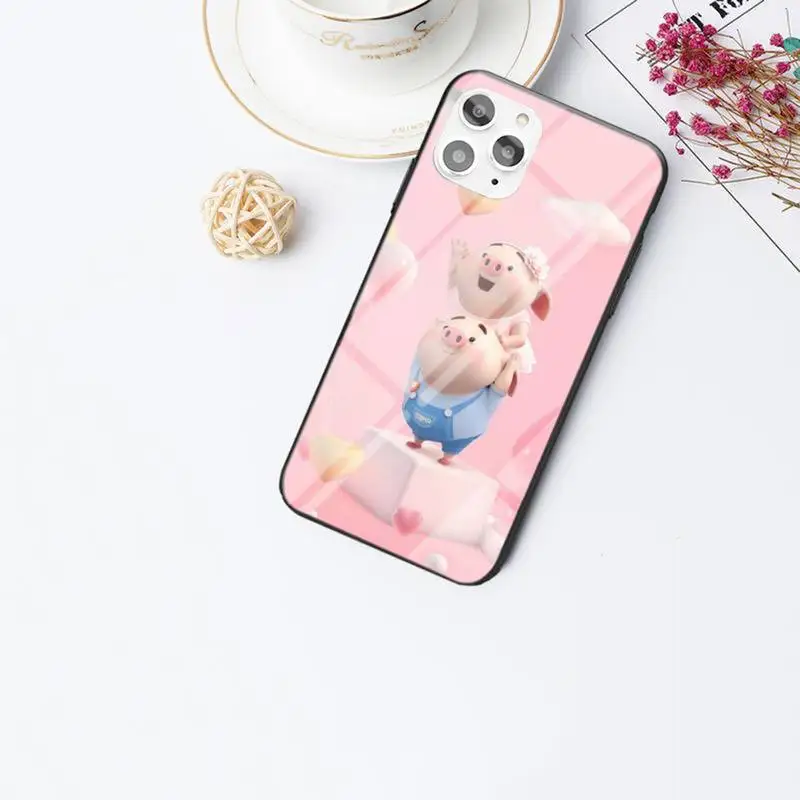 

Cartoon Cute Pig Wallpaper Phone Case For IPhone 6 6s 7 8 Plus X Xs Xr Xsmax 11 12 Pro Promax 12mini Tempered Glass