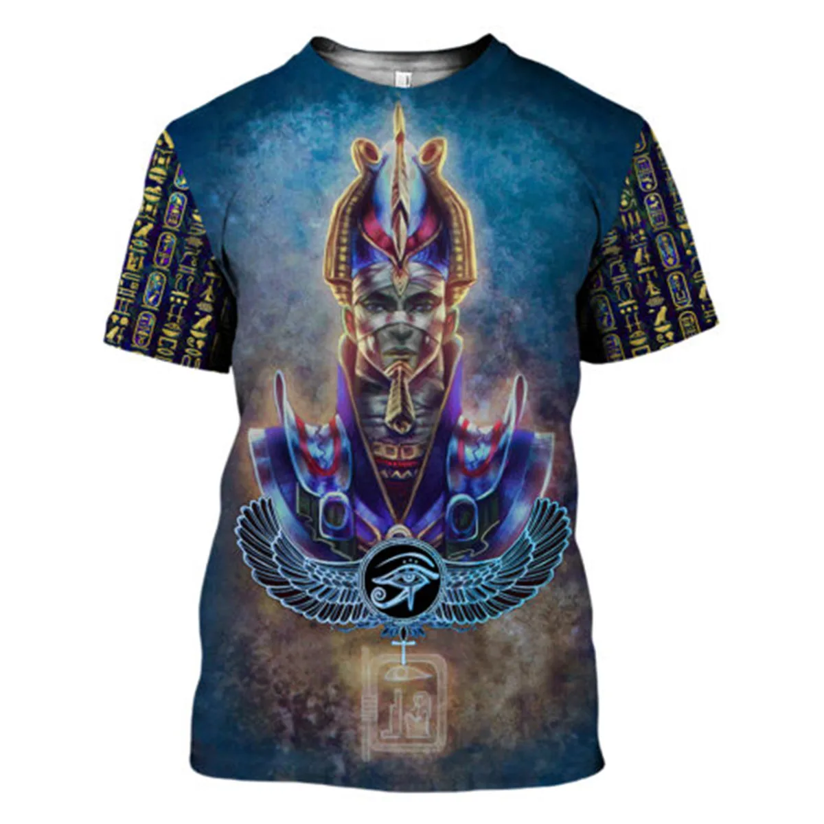 

Ancient Egypt Eye of Horus God Men's T Shirt 2021 Casual Short Sleeve 3D Print Egyptian Symbol Men Tees Tops Shirts