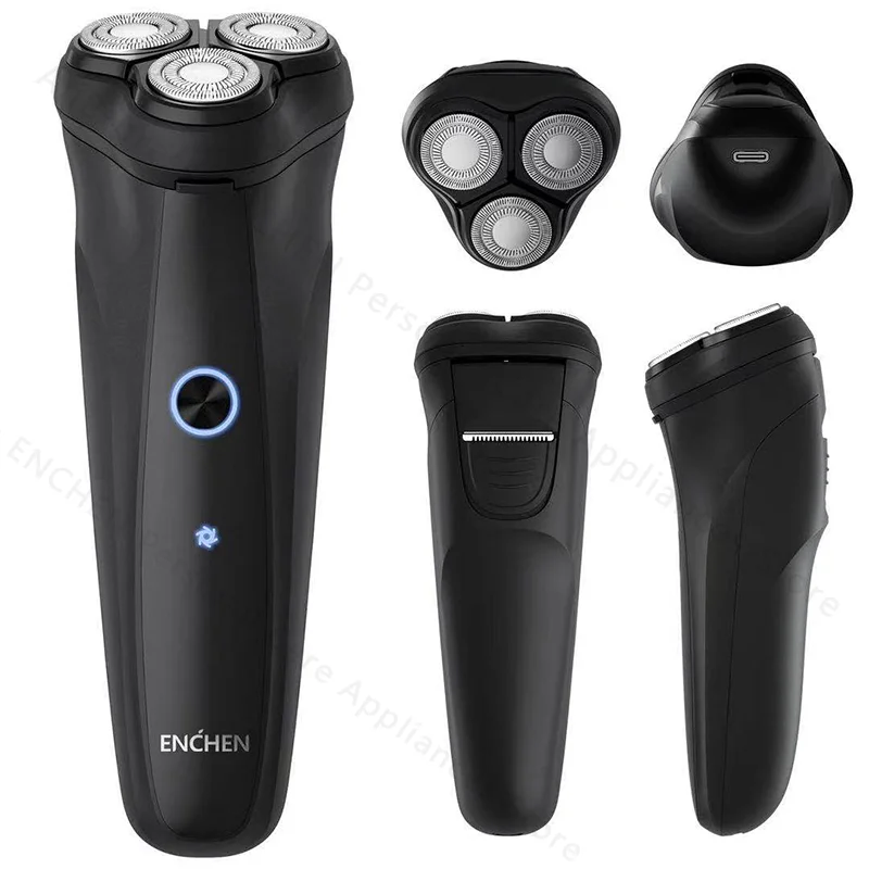 

Enchen Electric Shaver Men's Razor Beard Trimmer shaver for men Type-C USB Rechargeable Portable 3 blades shaving machine