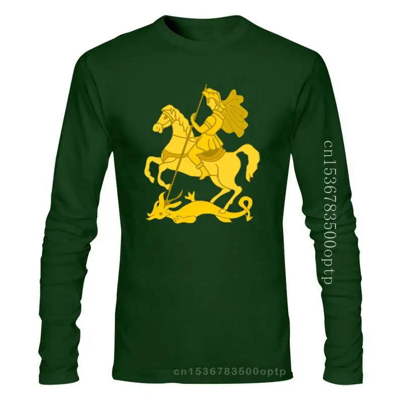 

Новая мужская футболка с изображением святого Джорджа и дракона, футболка на заказ, удобная весенне-осенняя трендовая футболка с рисунком п...