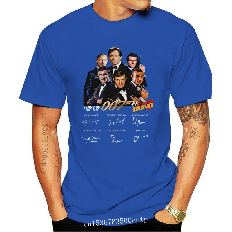 

New Jomes Bond 007 1962-2021 Signotures T-shirt Block