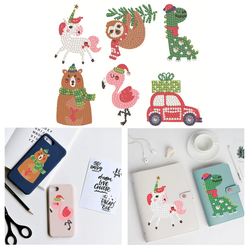 

DIY бриллиантовые наклейки для детей мультфильм Животные алмазная живопись по номерам мозаичные наклейки художественные игрушки 5D аниме де...