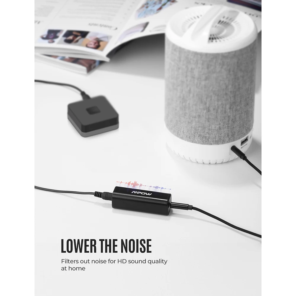 Шумоизолятор Mpow с заземляющей петлей для автомобиля аудио домашней