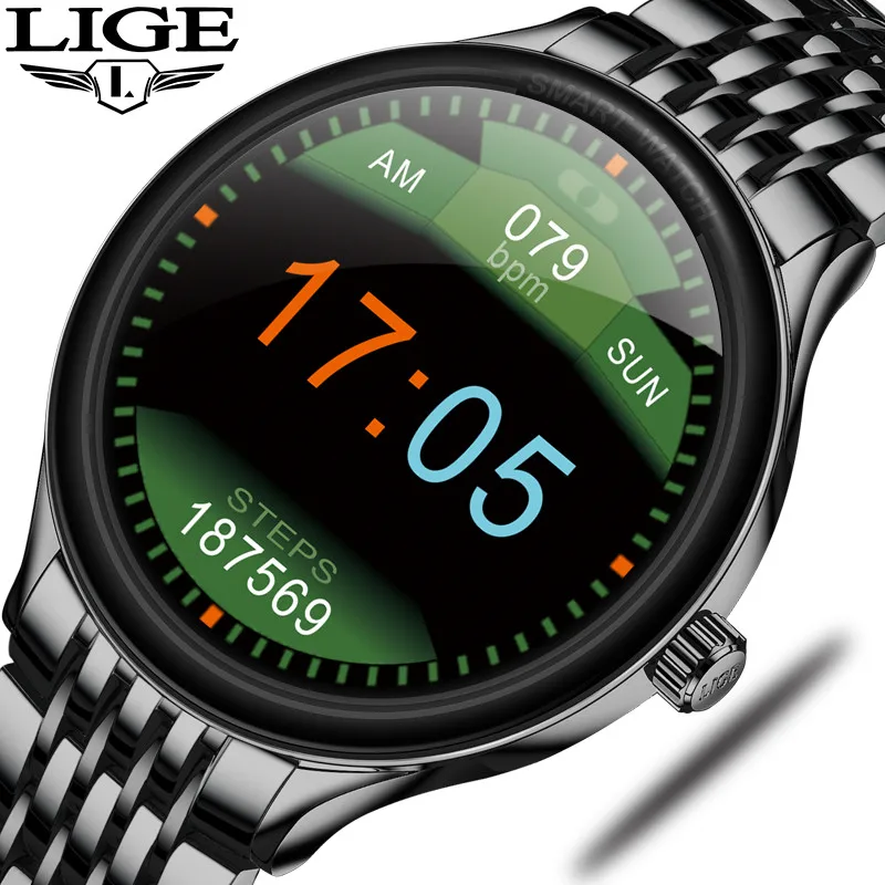 

LIGE Smart Watch Men smartwatch Sports Fitness Tracker Waterproof Full circle touch screen reloj inteligente for Android ios