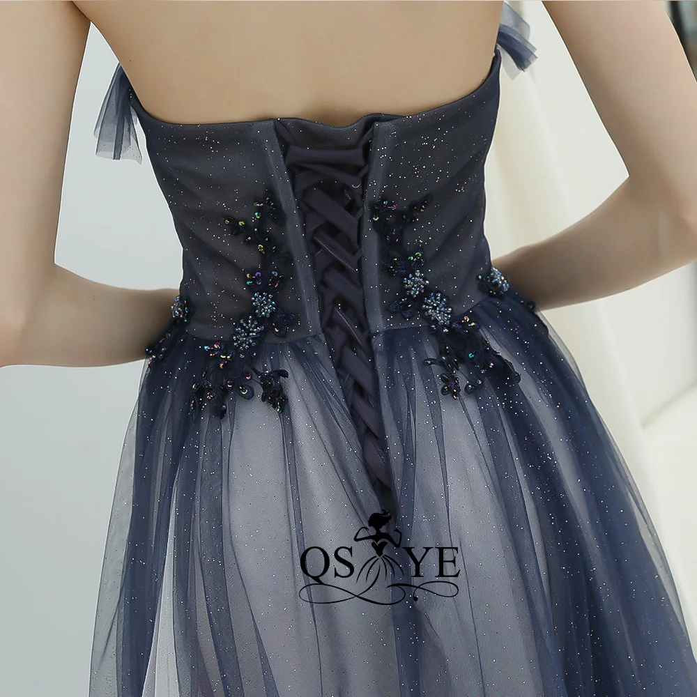 QSYYE ever pretty Длинные Выпускные платья Тюль возлюбленная vestidos largos украшенное бисером с длиной до пола формальное вечернее платье вечерние платья