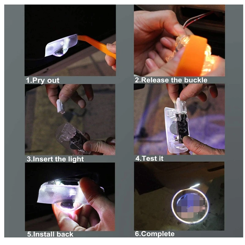 4 шт. дверной логотип огни проектор светодиодный 3D тени призрак свет для Toyota