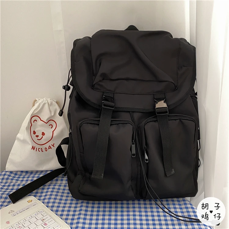 

BB307 Korean version of the campus trend all-match backpack large capacity tooling style backpack women