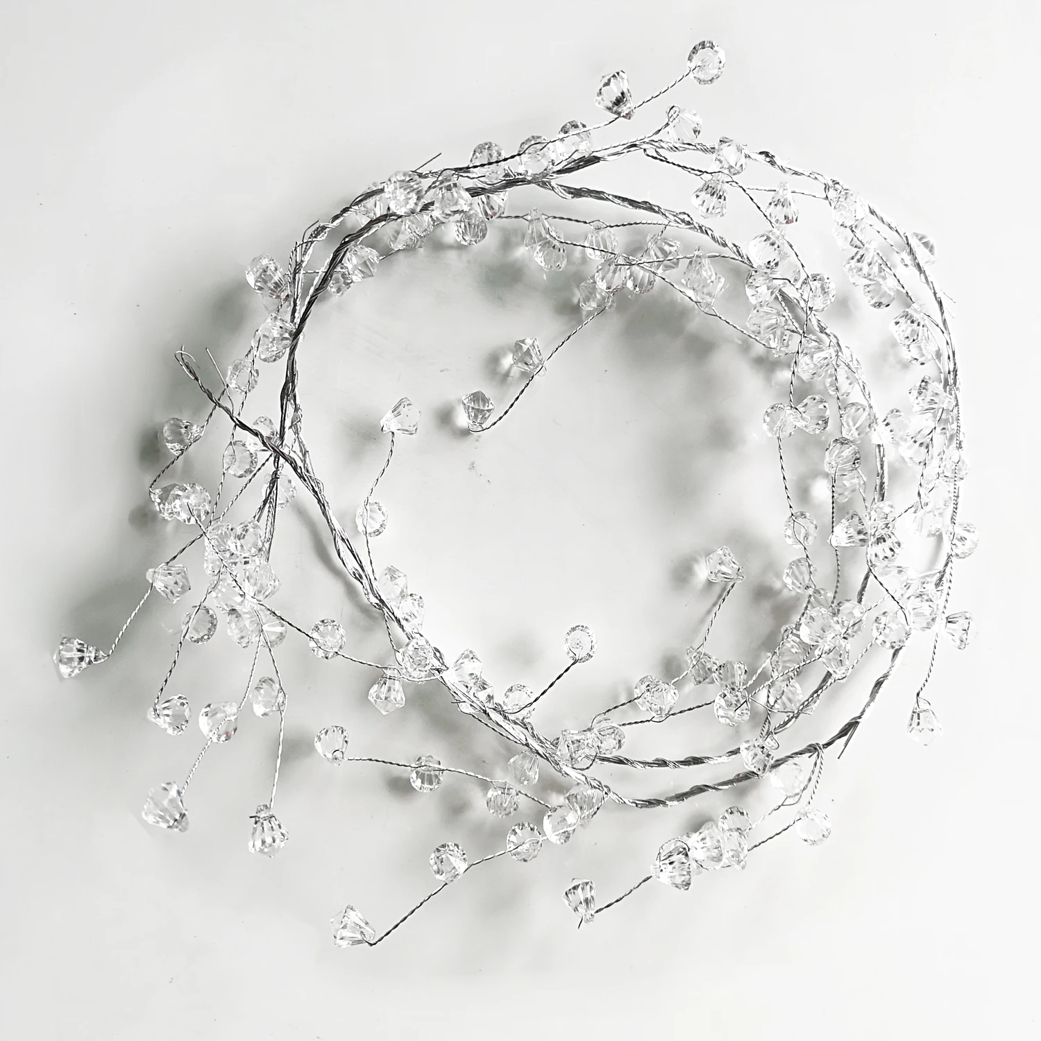 40" Clear Diamond Beaded Garlands Wire String Acrylic Crystal Garland Wedding Party Decoration Wreath DIY Wedding Centerpiece De