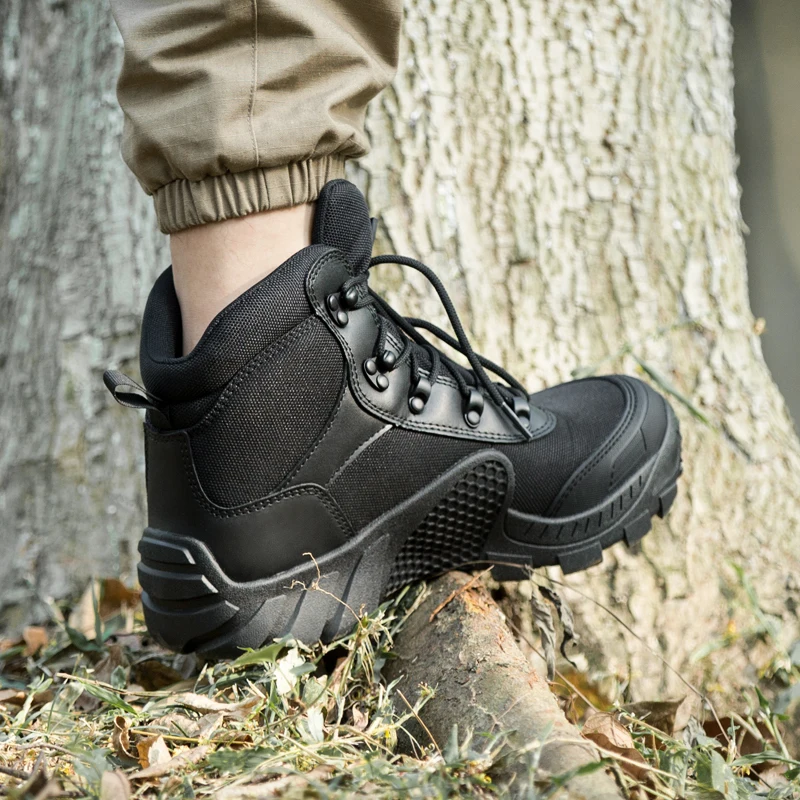 FREE SOLDIER Outdoor waterproof hiking shoes men's hiking tactical boots non-slip Zhongbang autumn and winter wear