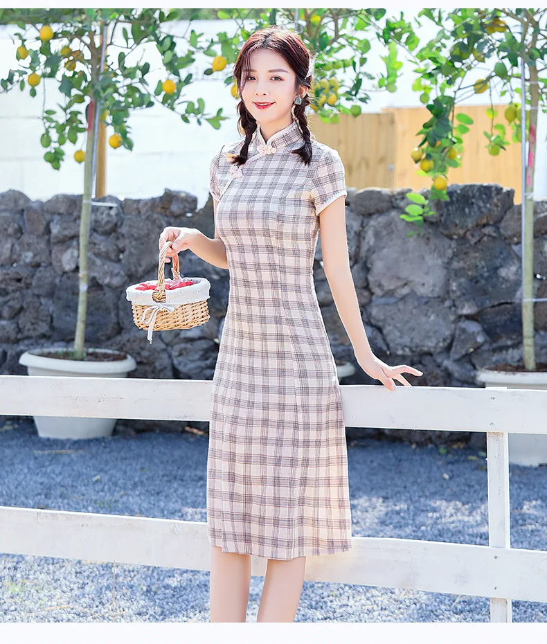 

Summer New Arrival Cheongsam Cotton Linen China Dresses Qipao Mujer Vestidos Plus Size 3XL 4XL
