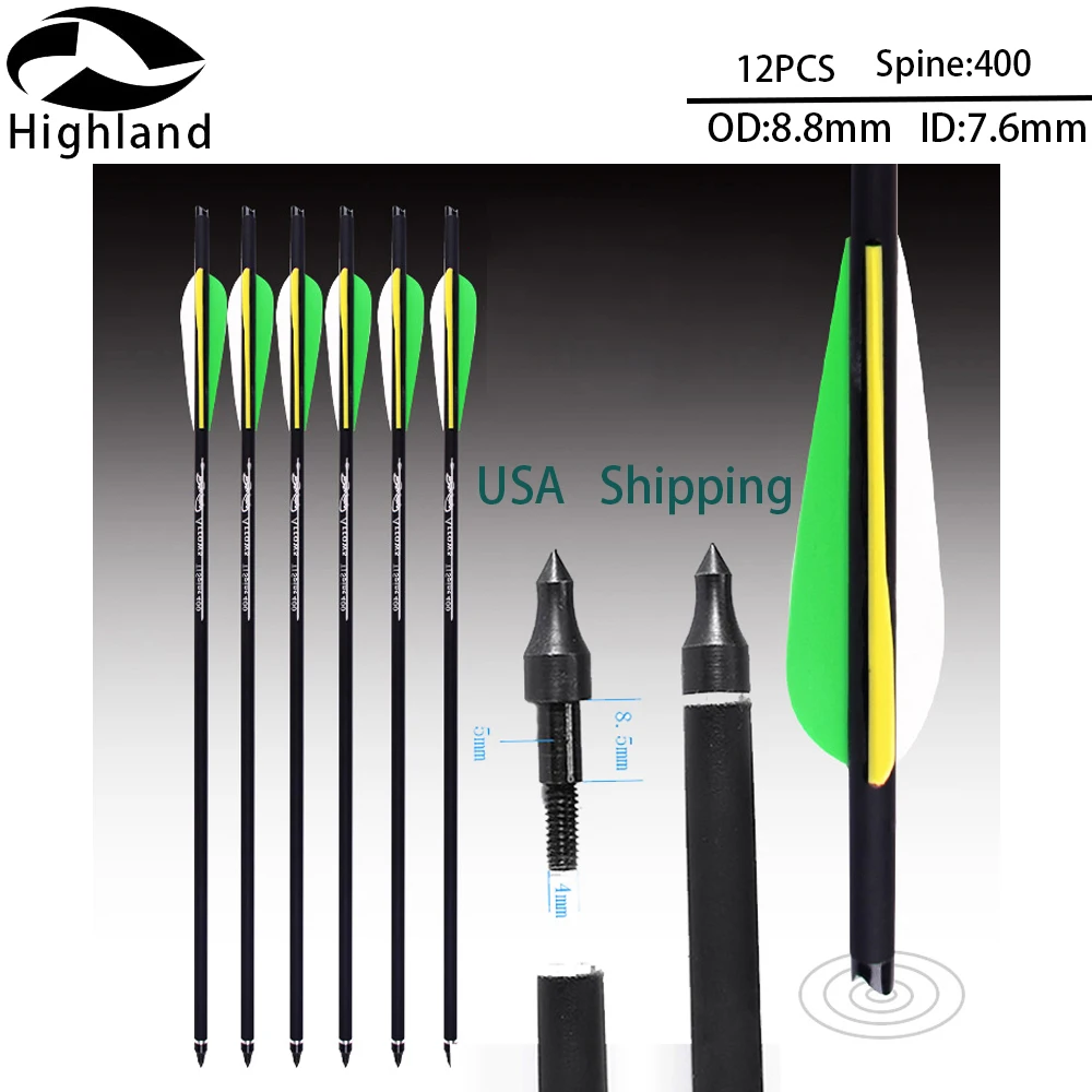 

Стрелы для стрельбы из искусственного лука, 20 дюймов, 4 дюйма, стрелы из углеродного сплава 400 для охоты, арбалета