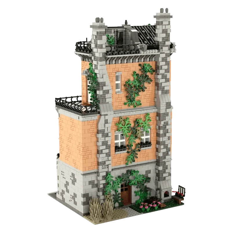 

MOC Classic Retro Old Town Hostel Building Blocks Model Hotel Town Street Bricks Architecture DIY Assemble Game Toy For Children