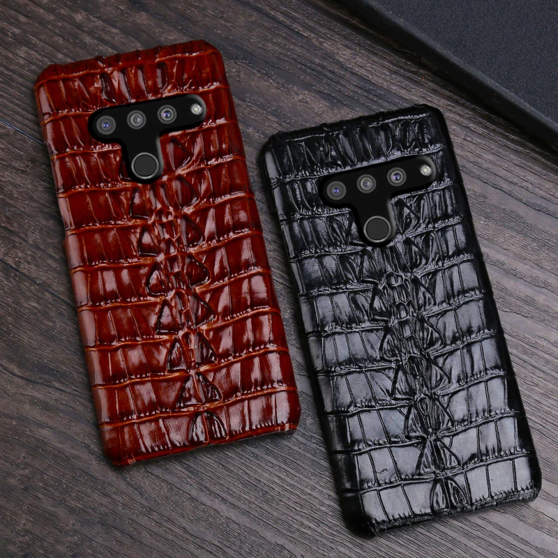 Натуральная кожа чехол для телефона LG V50 V40 V30 V20 V10 G3 G4 G5 G6 G7 G8 G8s Q6 Q7 Q8 ThinQ крокодильим