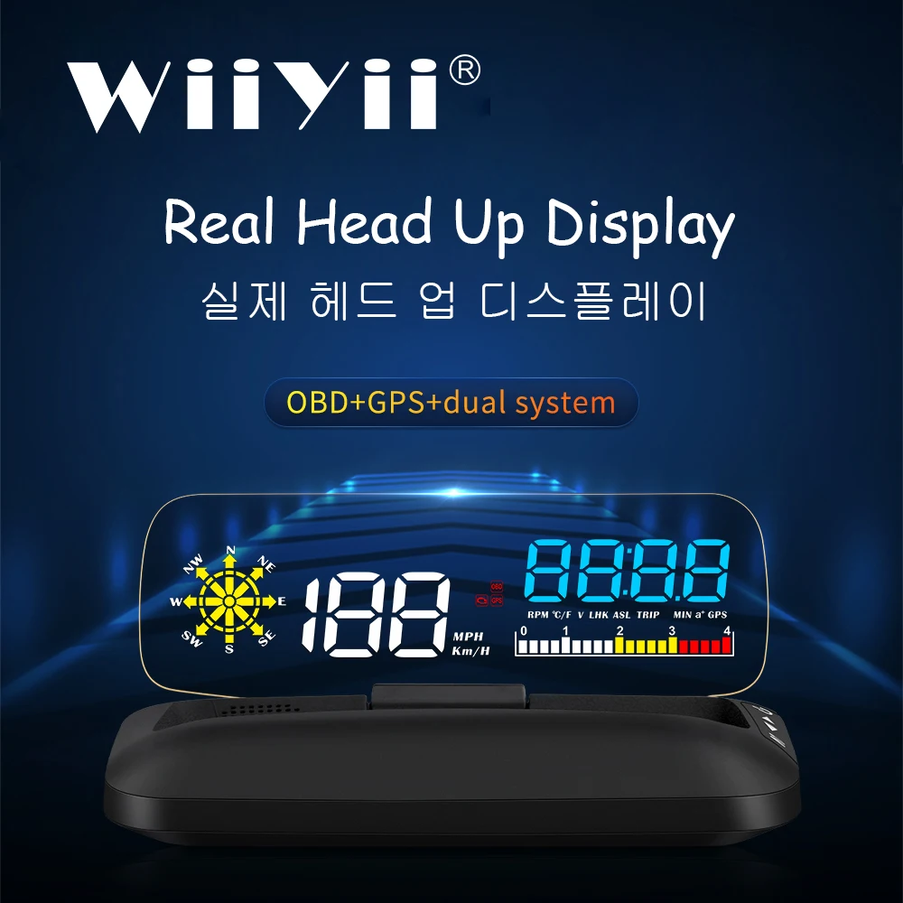

WYING HUD C5 Head-Up Display OBD2+GPS Speedometer Car Windscreen Speed Projector KMH/KPM Compatiable With All cars 2021