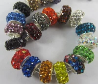omh wholesale 20pcs 12x7mm mix colorful jewelry diy big hole aaa crystal suitable for bracelet necklace european beads zl575