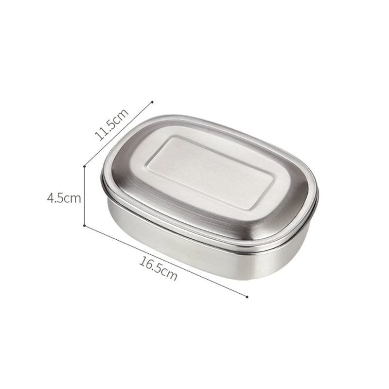 

500ml Stainless Steel Lunch Box Bento Food Picnic Container Snack Breakfast with Buckle Leakproof Travel for Kids Student