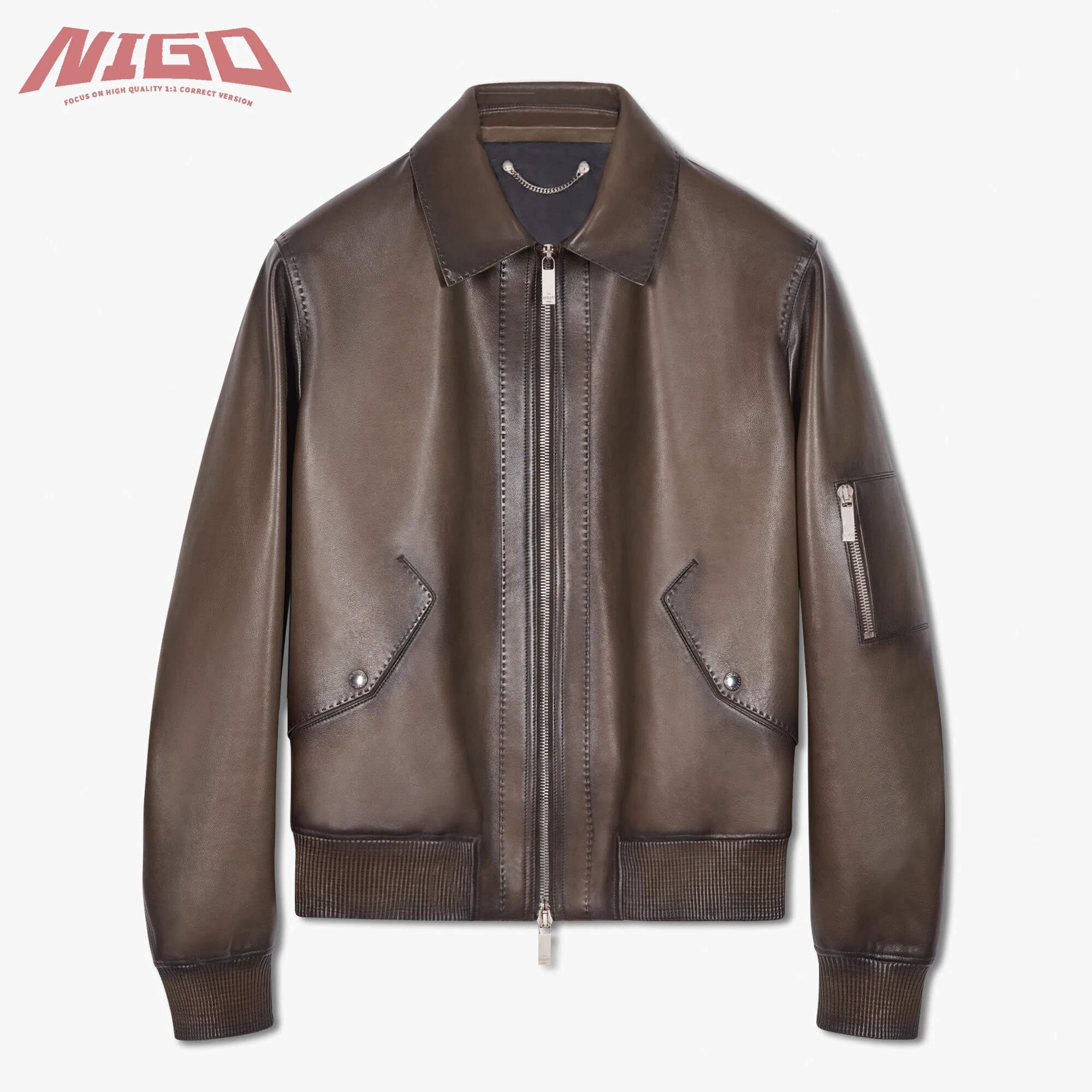 

NIGO 21ss BLT меняющая цвет куртка из натуральной кожи пальто # nigo9796