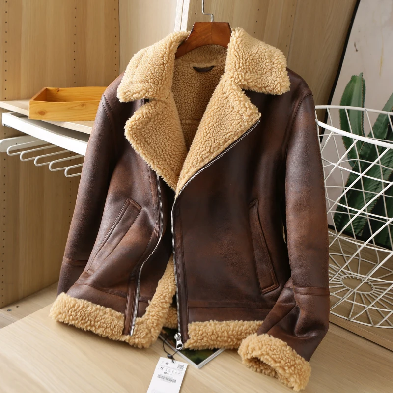 

2020 men Autumn and winter The new Lamb jacket jacket leather The jacket coat