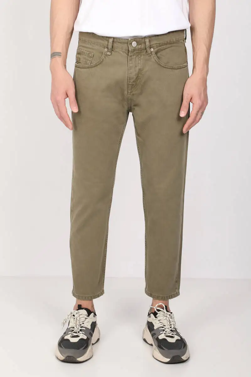 

Male Khaki Mid Waist Jean Pants