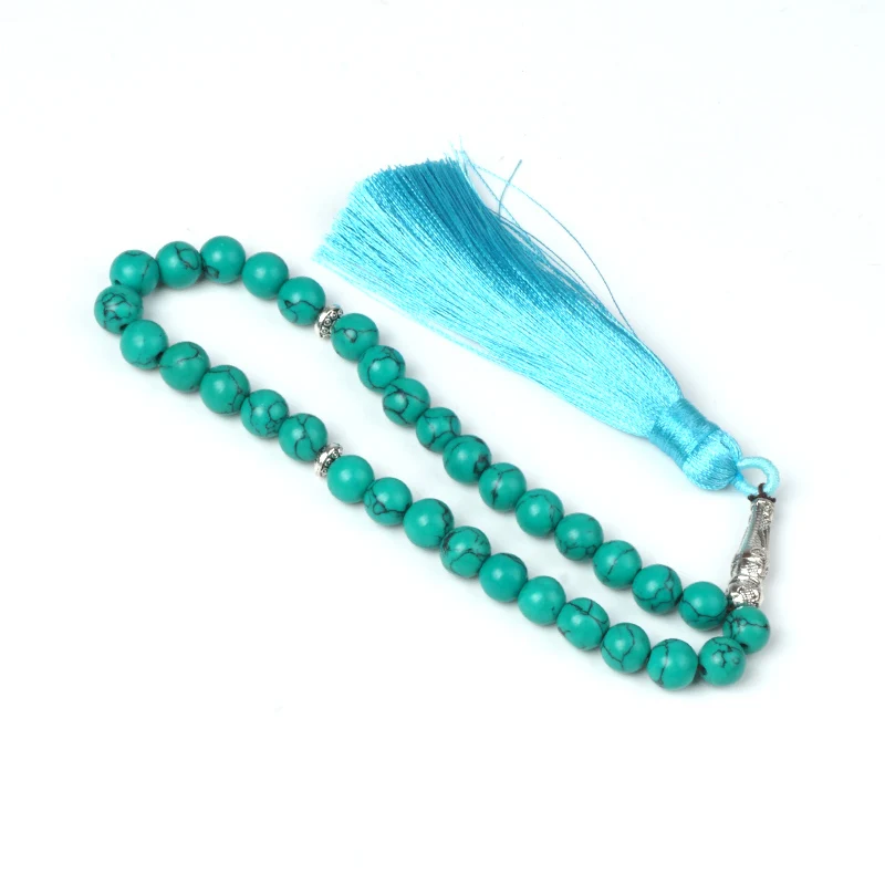 Красочные бирюзовые бусины бриллианты Аллах 33 шт. 10 мм бриллианты|Гибкие и