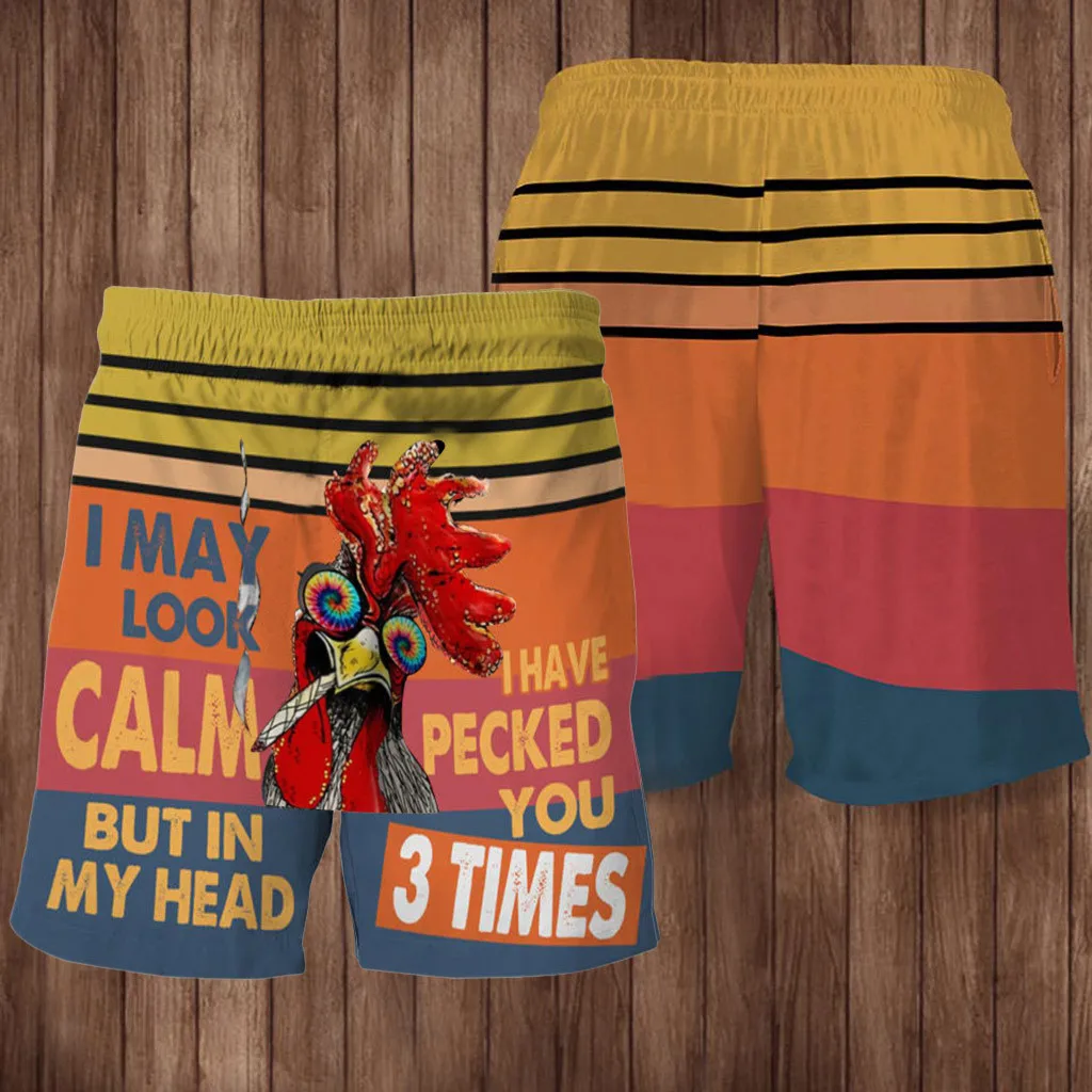 Летние спортивные пляжные шорты мужские с завязками повседневные принтом