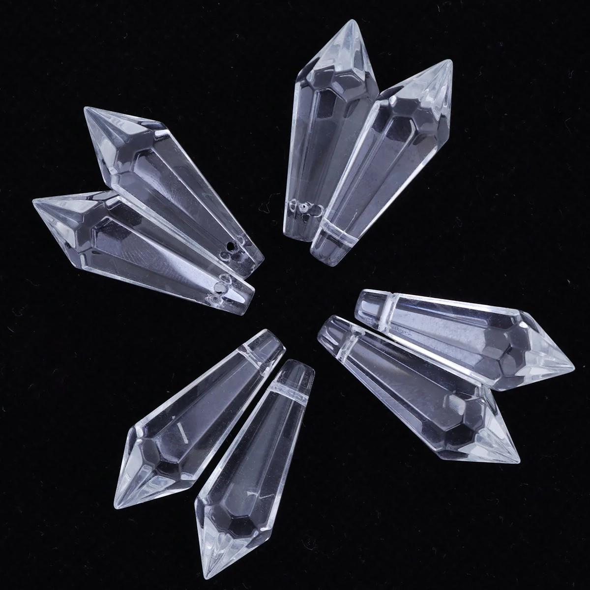 

12pcs Clear Crystal Chandelier Glass Crystal Pendants Beads Prisms Pendants 38MM