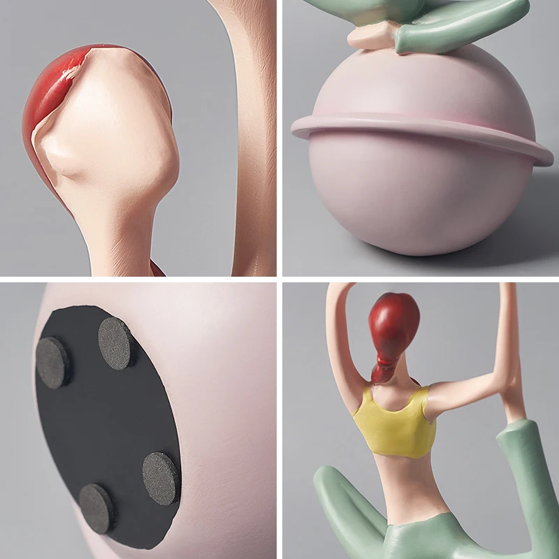 

Yoga Studio Decoration Kawaii Yoga Figurines Nordic Home Sculpture Dolls Resin Yoga Beauty Girls Wedding Crafts Gift