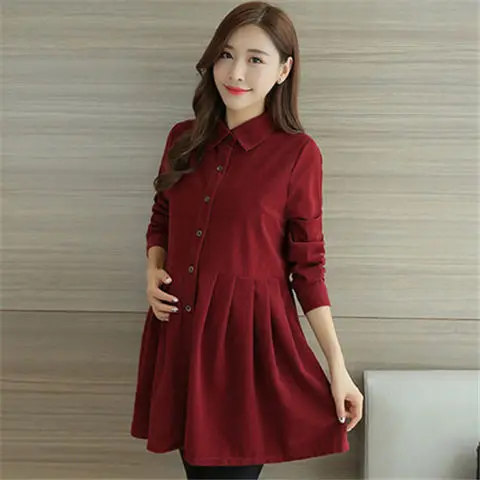 Осенне зимняя Вельветовая футболка платье для кормящих мам наряд беременных