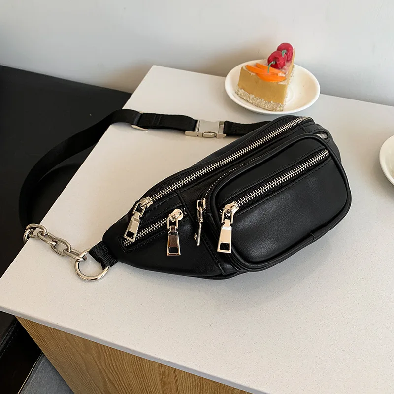 

2021 New Simple Chest Bag Personality Fashion Chain Small Bag Lady Diagonal Waist Bag Purses and Handbags