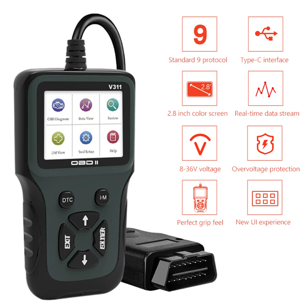 OBDIICAT-V311 OBD2 сканер автоматический считыватель кодов автомобильный