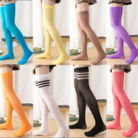 japanese women fashion stockings casual thigh high over knee high medias girls female long knee socks