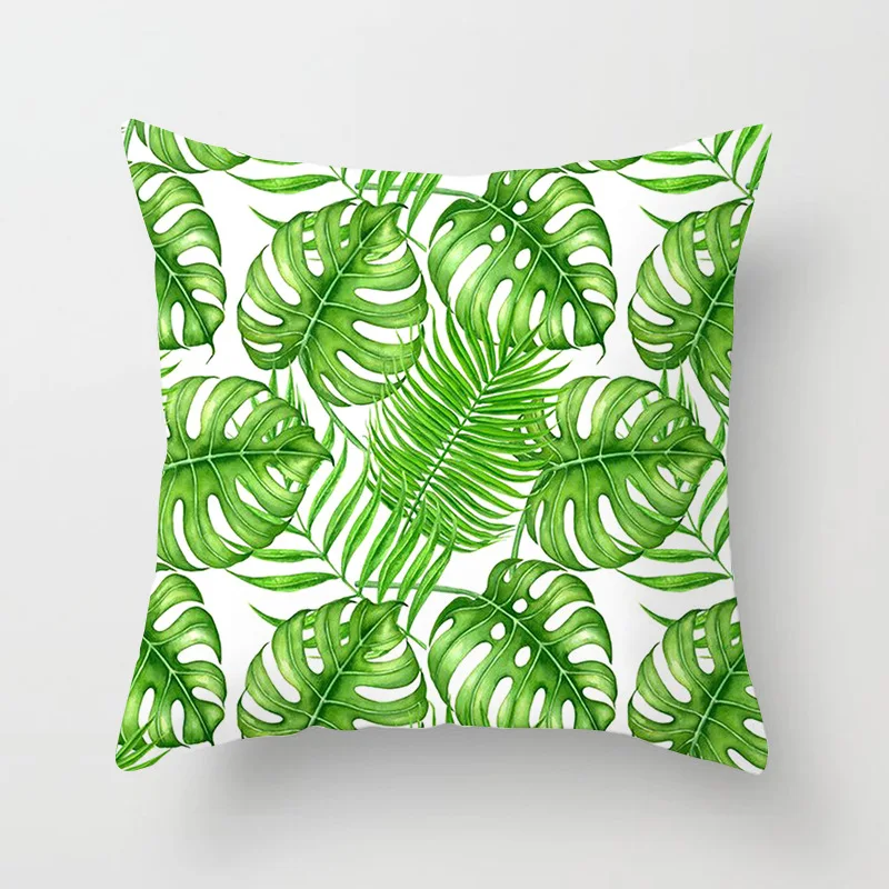 

1pcs Cushion Covers Rainfore Style Plant Pillowcases Geometric Office Home Sofa Cushion Cover Polyester Decorative Pillow case
