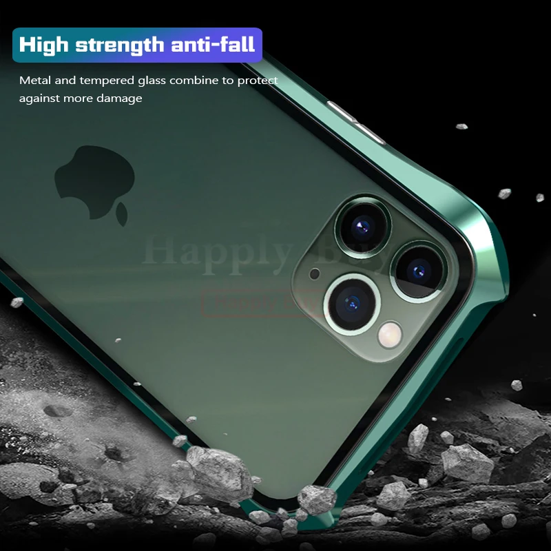 360 полный защитный чехол для телефона для iPhone 11 Pro Max чехол Магнитный чехол s для iPhone 11 Pro Max чехол металлический Bumber