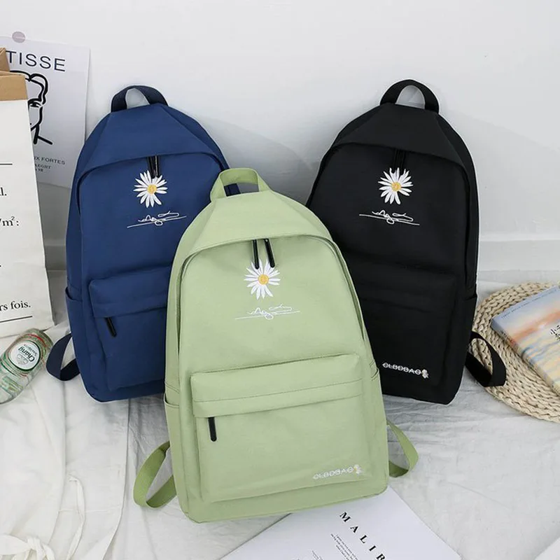 

Small Flower Canvas Simple 2021 New Ladies Fashion Backpack Junior High School Campus Male Student Shopping Bag Handbag