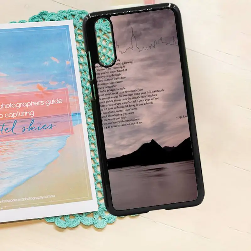 

Rupi Kaur Beach Sea Mountain Lines Art luxury Anti-fall Phone Case PC for iPhone 11 12 pro XS MAX 8 7 6 6S Plus X 5S SE 2020 XR