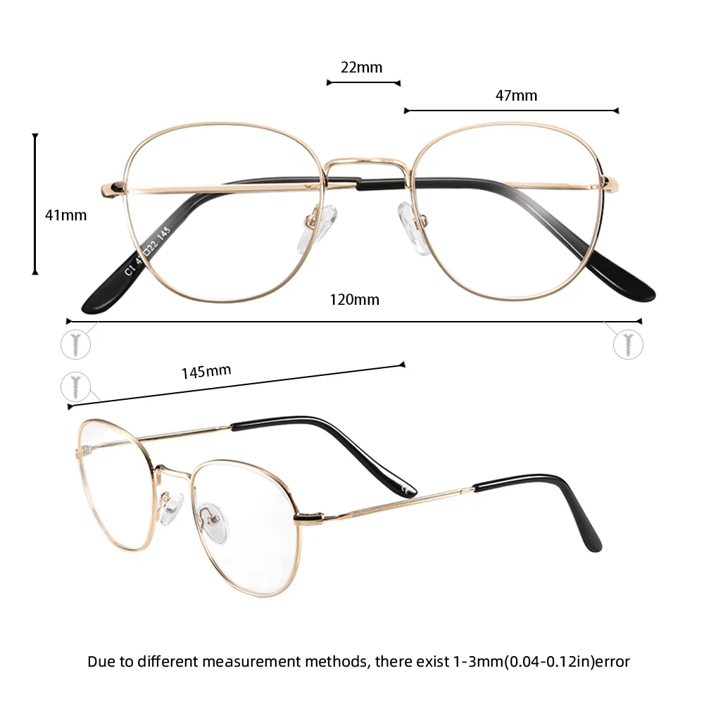 MEESHOW Высокое качество Мужские и женские круглые оптические оправы золотые