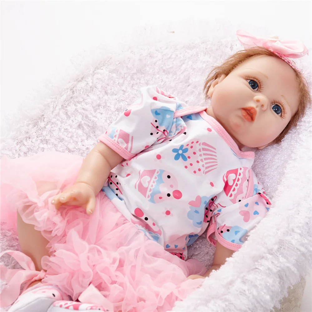 Кукла Реборн силиконовая Подарочная игрушка для девочек 22 дюйма кукла