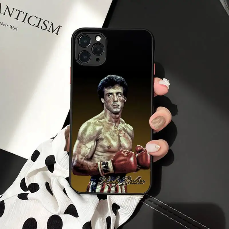 

Rocky Balboa sports cool man Phone Case Matte Transparent for iPhone 7 8 11 12 s mini pro X XS XR MAX Plus cover funda