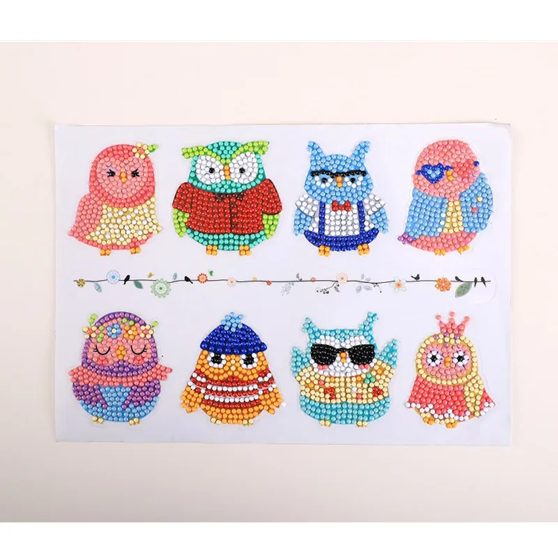 

Алмазная живопись «сделай сам» 5D, наклейки, птица, мини-узор, алмазная вышивка крестиком, 8 шт., украшение для телефонной книги, чашки, подарок для детей