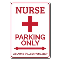 nurse parking sign metal tin sign metal signgift for nurse nursing cross decor nurse appreciation gift red cross metal sign