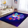 BlessLiving Parrot Bird Large Carpets for Bedroom Tropical Jungle Plant Play Floor Mat Leaf Floral Area Rug Purple Center Rug 1